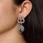 Handcrafted Trishul Stud Earrings | Best Silver Replica Elegant Stone Jewelry