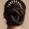 Silver plated oxidized juda pin stylish hair accessory for women