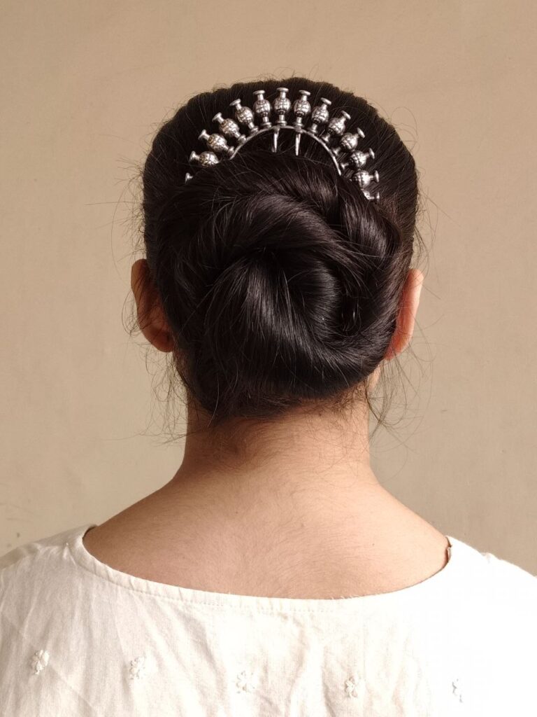 Handcrafted Oxidized Juda Pin | Silver Replica Unique Hair Accessory