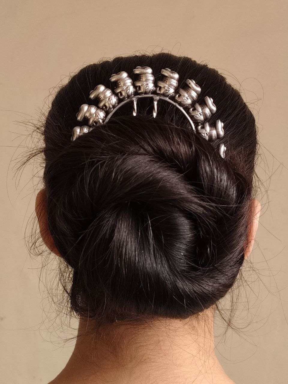 Vintage Look Elephant Juda Pin | Best Oxidized Hair Accessory for Girls 3 Vintage oxidized elephant juda pin hair accessory for girls