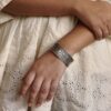 Fashionable silver plated ethnic cuff bracelet for women
