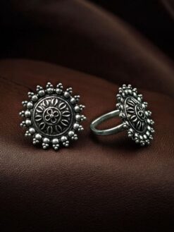 silver plated designer Oxidized toe ring for women