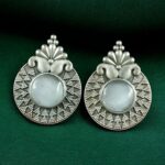 Bulk 472 Stylish Oxidized Stud Earrings | Silver Replica Monalisa Stone Perfect Casual & Party Wear Jewelry - "Grey"