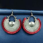 Bulk 456 Designer Chandbali Earrings | German Silver Hook Traditional Fashionable Jewelry - "Red"