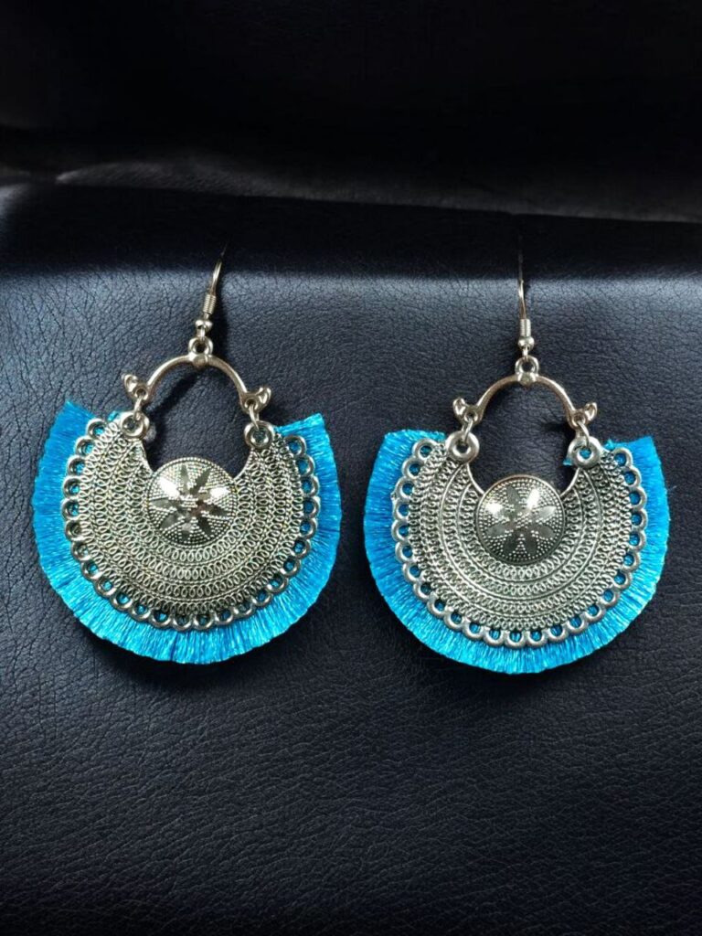 Designer Chandbali Earrings | German Silver Hook Traditional Fashionable Jewelry