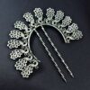 Oxidized silver replica peacock juda pin traditional hair accessory