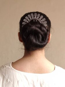 Oxidized Silver Replica Peacock Juda Pin | Beautiful Ethnic Hair Accessory