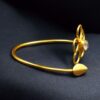 Premium Gold Plated Flower Design Bracelet | Unique Party Wear Jewelry for Girls 3 Gold plated flower design bracelet party wear jewelry for girls