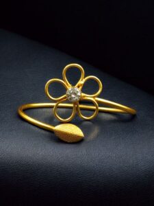Premium Gold Plated Flower Design Bracelet | Unique Party Wear Jewelry for Girls