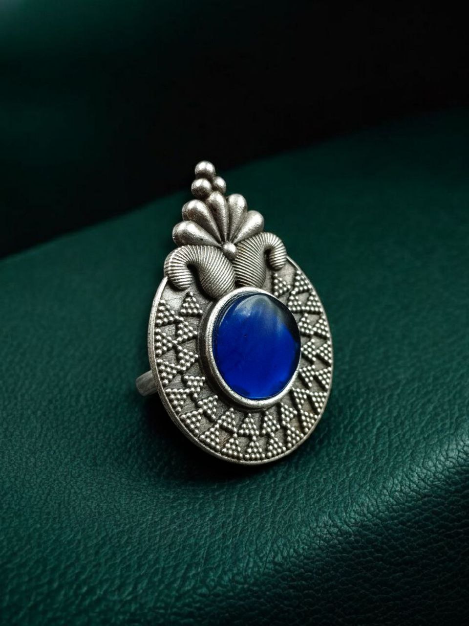 Trendy Oxidized Monalisa Stone Ring | Silver Replica Adjustable Perfect Jewelry For Women 3 Oxidized silver replica adjustable Monalisa stone ring for women