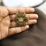 Gold Plated Flower Design Pendant Raw Material for Stylish Jewelry Making Crafts