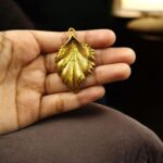 Gold Plated Leaf Pendant Raw Material for Trendy Handmade Jewelry Making Designs