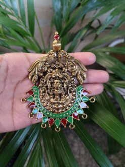 Meenakari Peacock Durga Maa Pendant for Premium Traditional Designer Jewelry Making Crafts