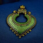 Bulk 408 Oxidized Meenakari Floral Art Pendant Raw Material for Designer Jewelry Making - "Golden"