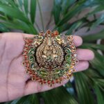 Meenakari Maa Durga Elephant Pendant Gold Plated Floral Art for Premium Jewelry Making