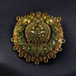 Bulk 400 Meenakari Maa Durga Elephant Pendant Gold Plated Floral Art for Premium Jewelry Making - "Green-Yellow"