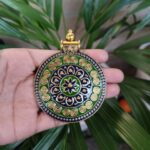 Gold Plated Meenakari Flower Design Pendant Raw Material Jewelry