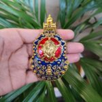 Gold Plated Meenakari Maa Durga Pendant Raw Material for Traditional Jewelry Making