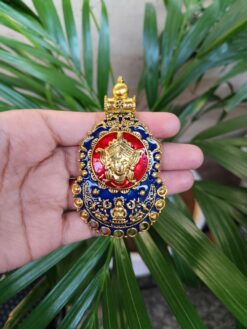 Gold Plated Meenakari Maa Durga Pendant Raw Material for Traditional Jewelry Making
