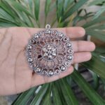 Silver Plated Flower Design Pendant Raw Material for Premium Jewelry Making Crafts