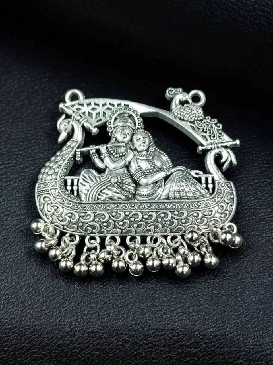 Silver Plated Religious Pendant with Ghungroo Raw Material for Traditional Jewelry Making 3 Silver Plated Religious Pendant with Ghungroo Raw Material for Traditional Jewelry Making - Image 4