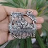 Silver Plated Religious Pendant with Ghungroo Raw Material for Traditional Jewelry Making