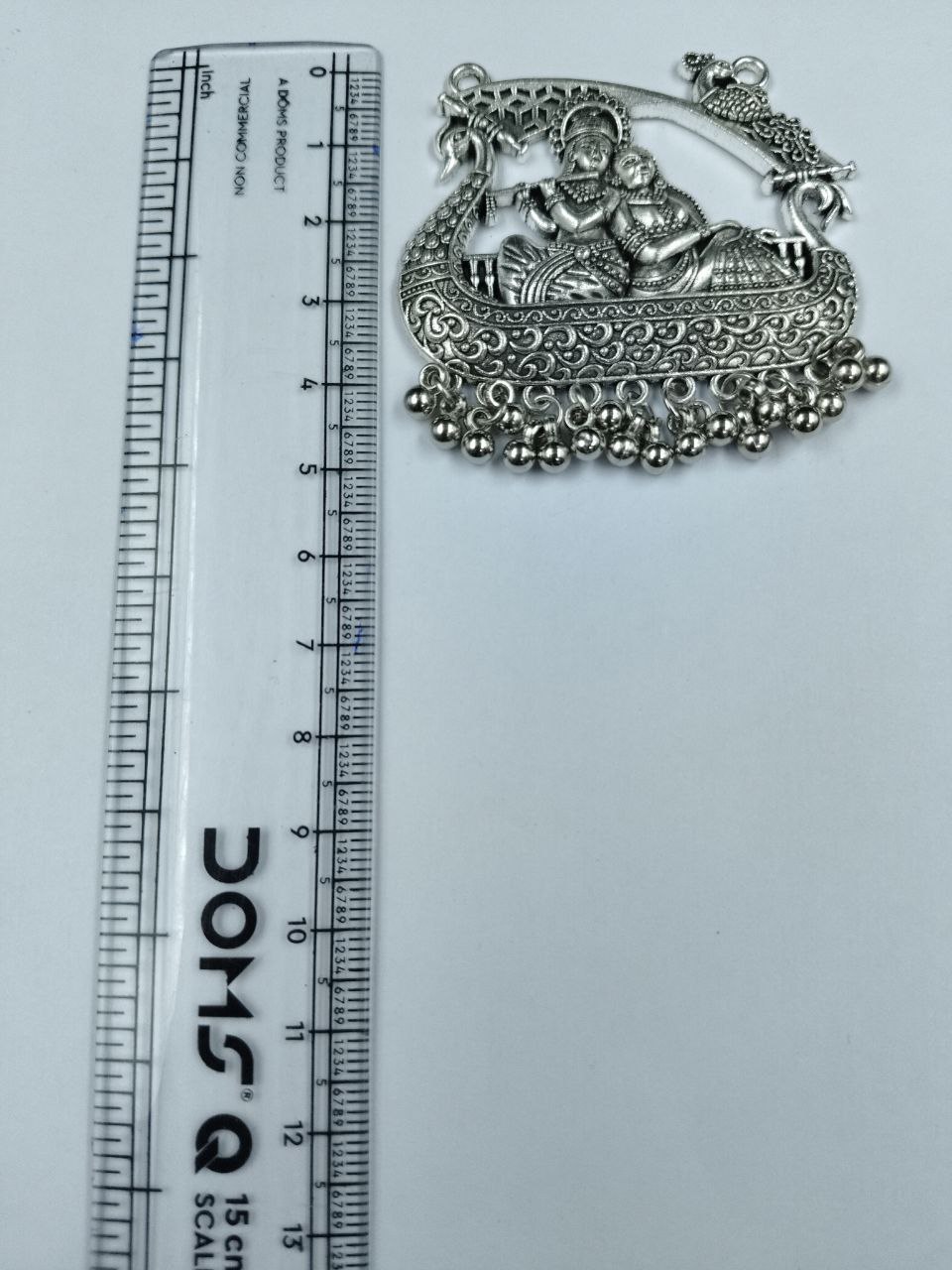 Silver Plated Religious Pendant with Ghungroo Raw Material for Traditional Jewelry Making 2 Silver Plated Religious Pendant with Ghungroo Raw Material for Traditional Jewelry Making - Image 2