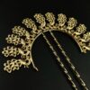 Oxidized gold plated peacock juda pin traditional hair accessory