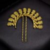 Oxidized gold plated peacock juda pin traditional hair accessory