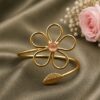 Gold plated flower design bracelet party wear jewelry for girls