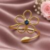 Gold plated flower design bracelet party wear jewelry for girls