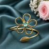 Gold plated flower design bracelet party wear jewelry for girls