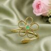 Gold plated flower design bracelet party wear jewelry for girls