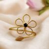 Gold plated flower design bracelet party wear jewelry for girls