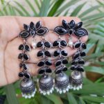 Beautiful Lightweight Jhumki Dangler Earrings with Elegant Stone Work and Pearl Detailing