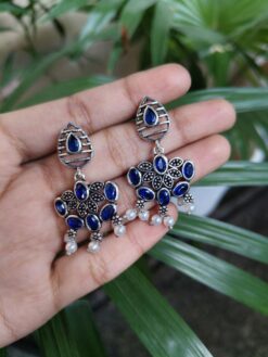 Stylish Silver Plated Oxidized Stud Earrings for Women with Elegant Everyday Look