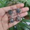 Traditional Silver Plated Jhumki Dangler Earrings with Elegant Ghungroo Detailing for Women