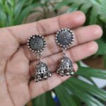 Traditional Silver Plated Jhumki Dangler Earrings with Elegant Ghungroo Detailing for Women