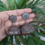 Silver Replica Jhumka Dangler Earrings for Women with Traditional Ethnic Design
