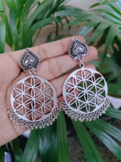 Oxidized Dangler Earrings with Traditional Ghungroo Detailing for Women