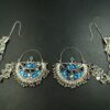 Stylish Afghani Earrings with Side Chain, Stone Detailing and Elegant Ghungroo Work