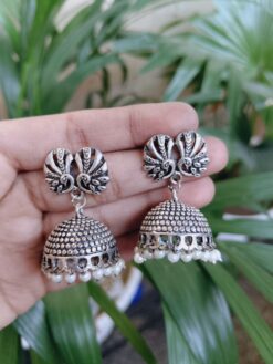 Beautiful Peacock Jhumka Dangler Earrings with Elegant Pearl Detailing for Women