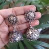 Elegant German Silver Ganesh Jhumka Dangler Earrings with Traditional Ghungroo Detailing for Women