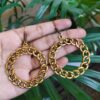 Elegant Gold Plated Round Hook Dangler Earrings for Women’s Stylish Modern Ethnic Look