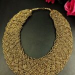 Gold Plated Choker Necklace for Women with Stylish Modern Ethnic Design
