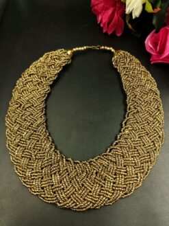 Gold Plated Choker Necklace for Women with Stylish Modern Ethnic Design