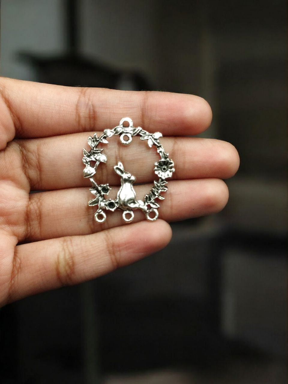 Unique Rabbit Design German Silver Pendant for DIY Jewelry Making Raw Material Craft Supplies 2 Unique Rabbit Design German Silver Pendant for DIY Jewelry Making Raw Material Craft Supplies - Image 2