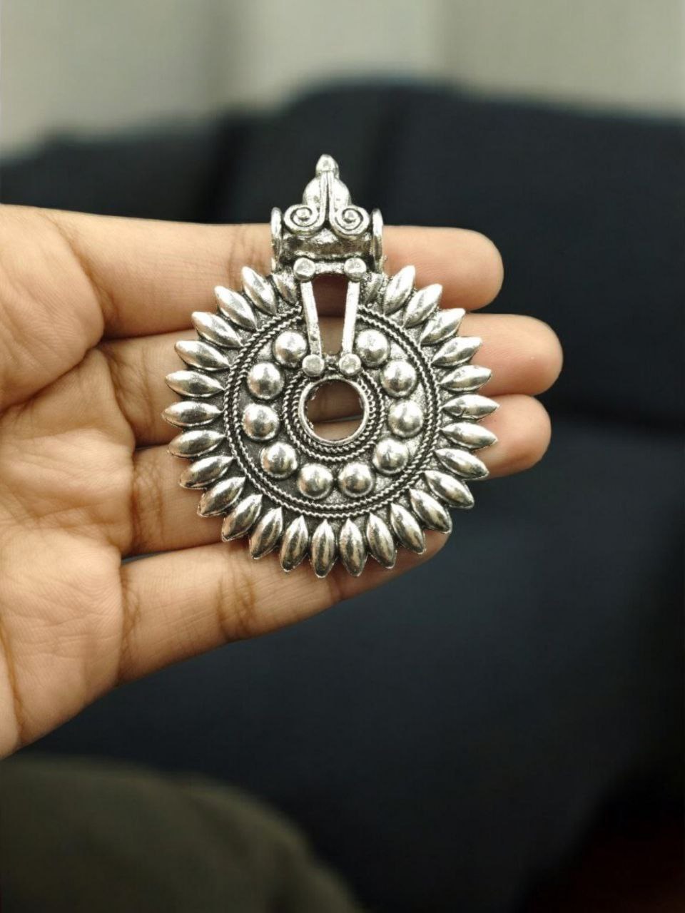 Round Sun Design Oxidized German Silver Charm for DIY Jewelry Making Raw Material 2 Round Sun Design Oxidized German Silver Charm for DIY Jewelry Making Raw Material - Image 2