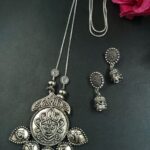 German Silver Chain Pendant Necklace Set for Women Elegant Traditional Ethnic Jewelry