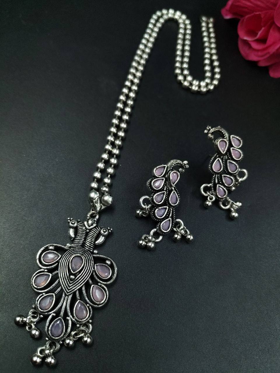 Peacock Design Stone Necklace Set for Women Traditional Wedding Partywear Jewelry 1 Peacock Design Stone Necklace Set for Women Traditional Wedding Partywear Jewelry
